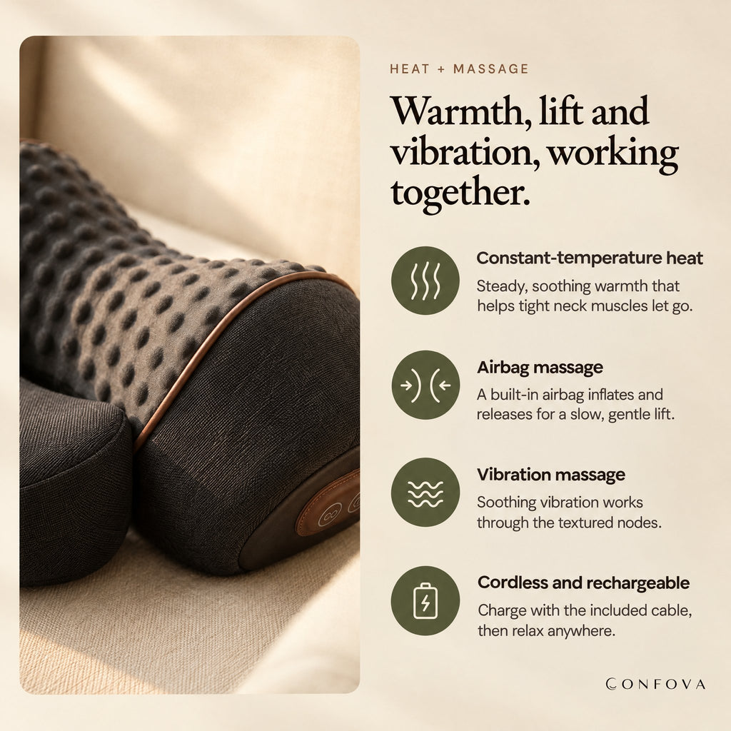 ArchRest heat, airbag massage, vibration massage, cordless and rechargeable