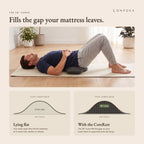 The CoreRest 26 degree curve fills the gap between your lower back and the mattress
